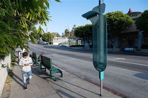 “La Sombrita” bus shade structures in Los Angeles: 